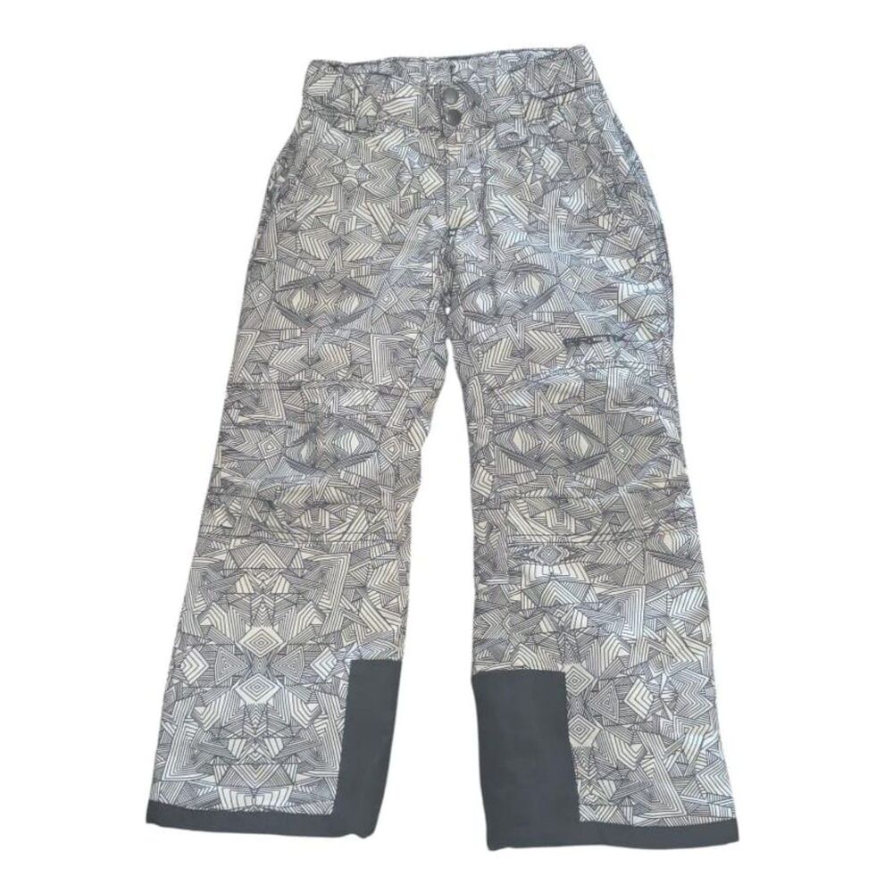 ARCTIX KIDS SNOW PANTS GEOMETRIC PRINT BLACK WHITE SKI BIBS YOUTH SIZE XS/TP